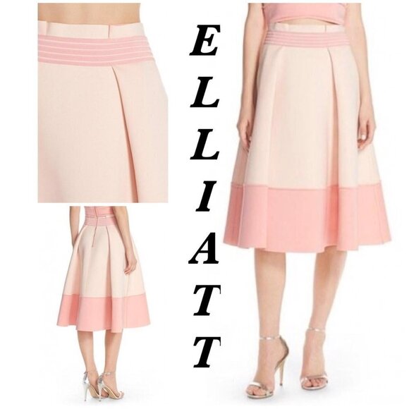 Elliatt Splendor Colorblock Pleat Ponte Skirt blush/melon - Picture 1 of 9